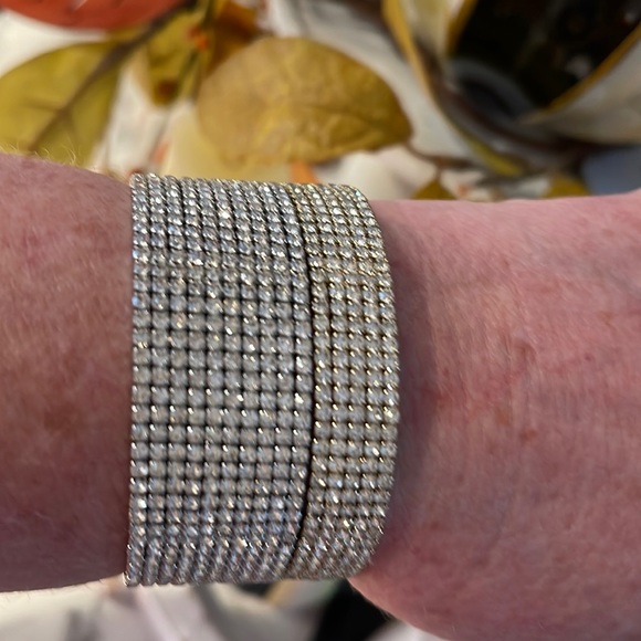 NWOT/Set of 2 crystal wrap around bracelets. Wear alone or together! - Picture 3 of 10
